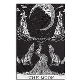 Lofaris Black And White Animal Mountain Moon Wall Tapestry